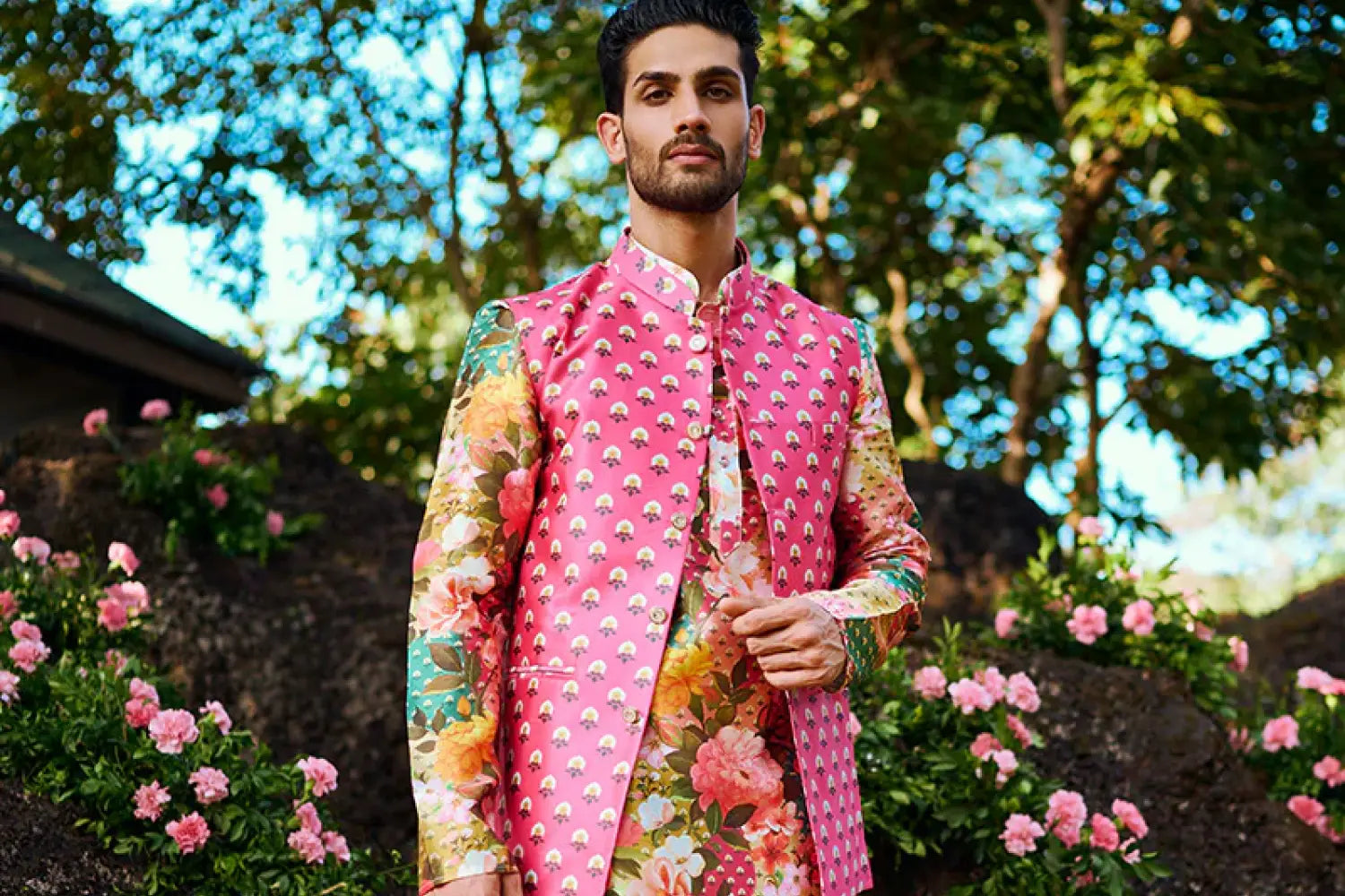 Embroidered Patch Work Garba Special Kurta For Men