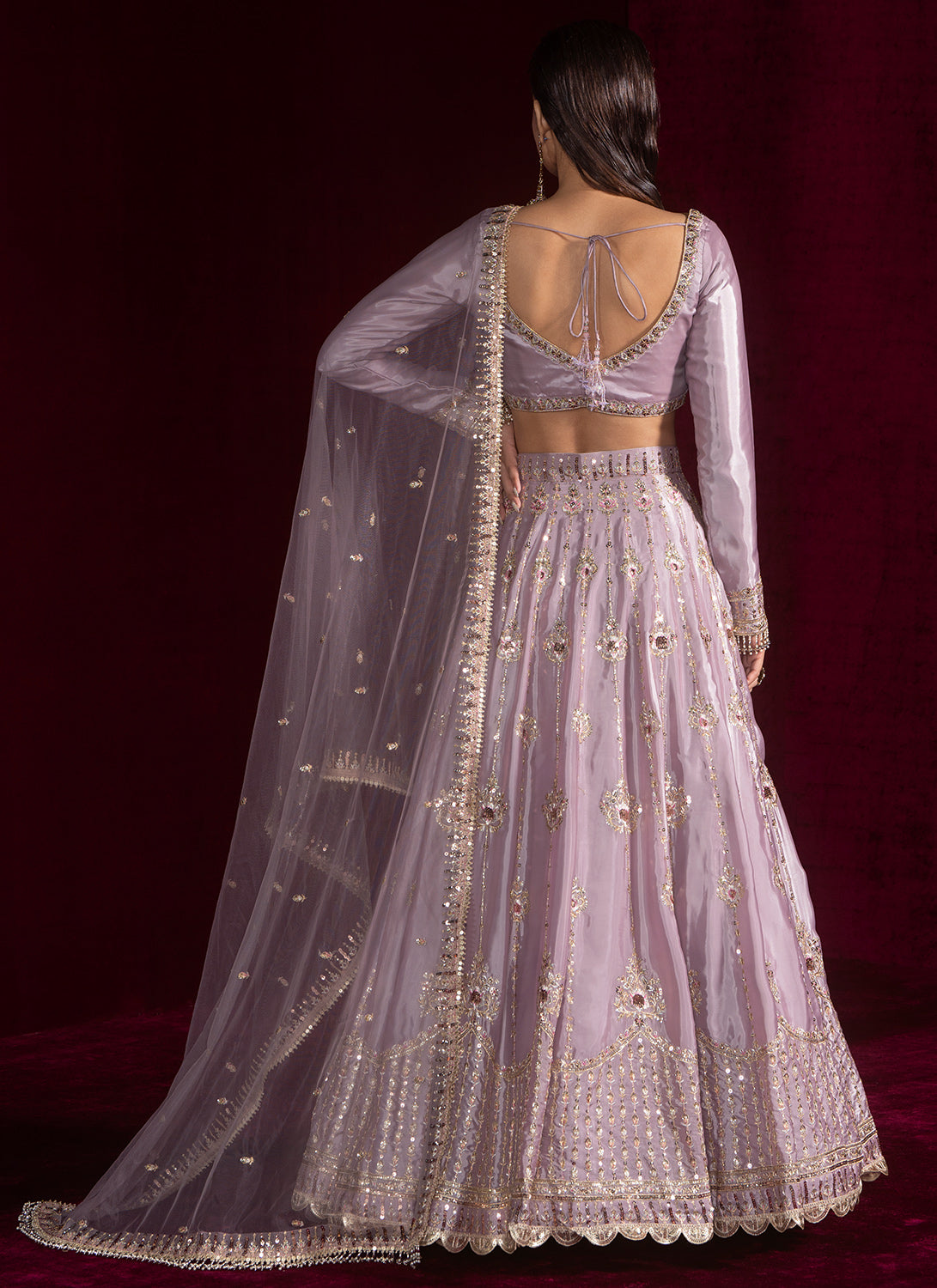 Soft Mauve Embroidered Lehenga