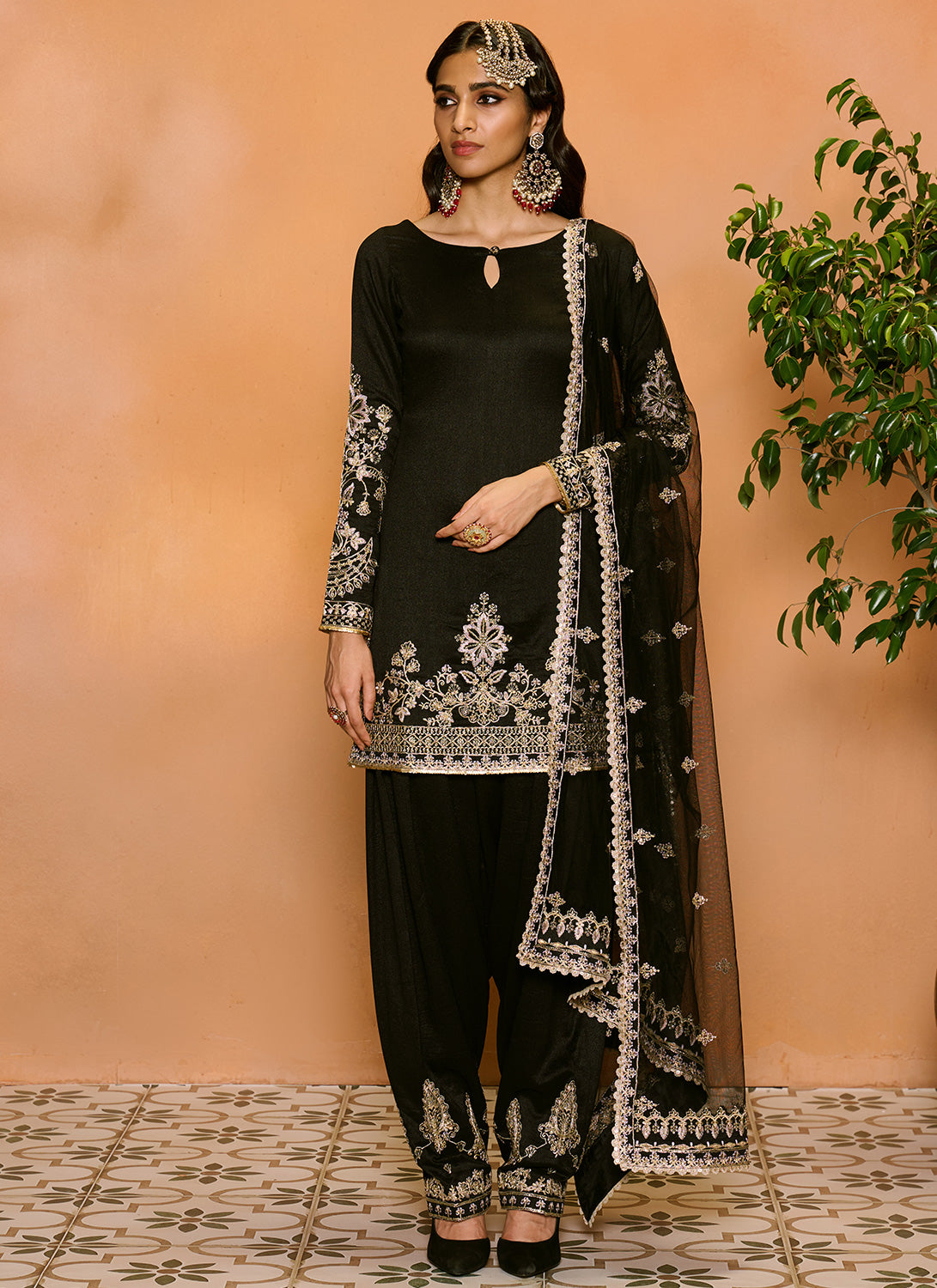 All over black punjabi suit hotsell