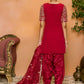 Crimson Embroidered Patiala Suit