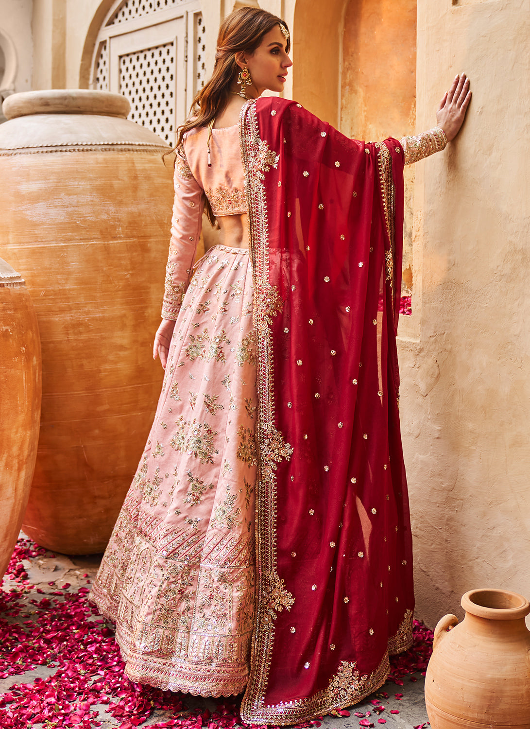 Pink and Orange Lehenga Online Pakistani Wedding Wear - MEDIUM | Orange  lehenga, Lehenga online, Lehenga