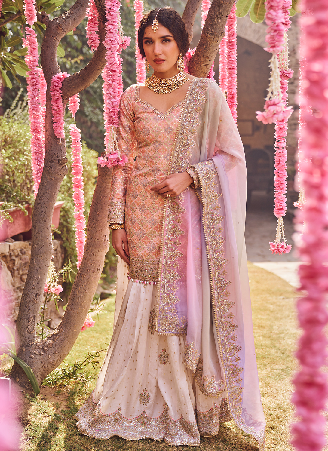 Raw Silk Size 38 Sharara Suit – Nazranaa