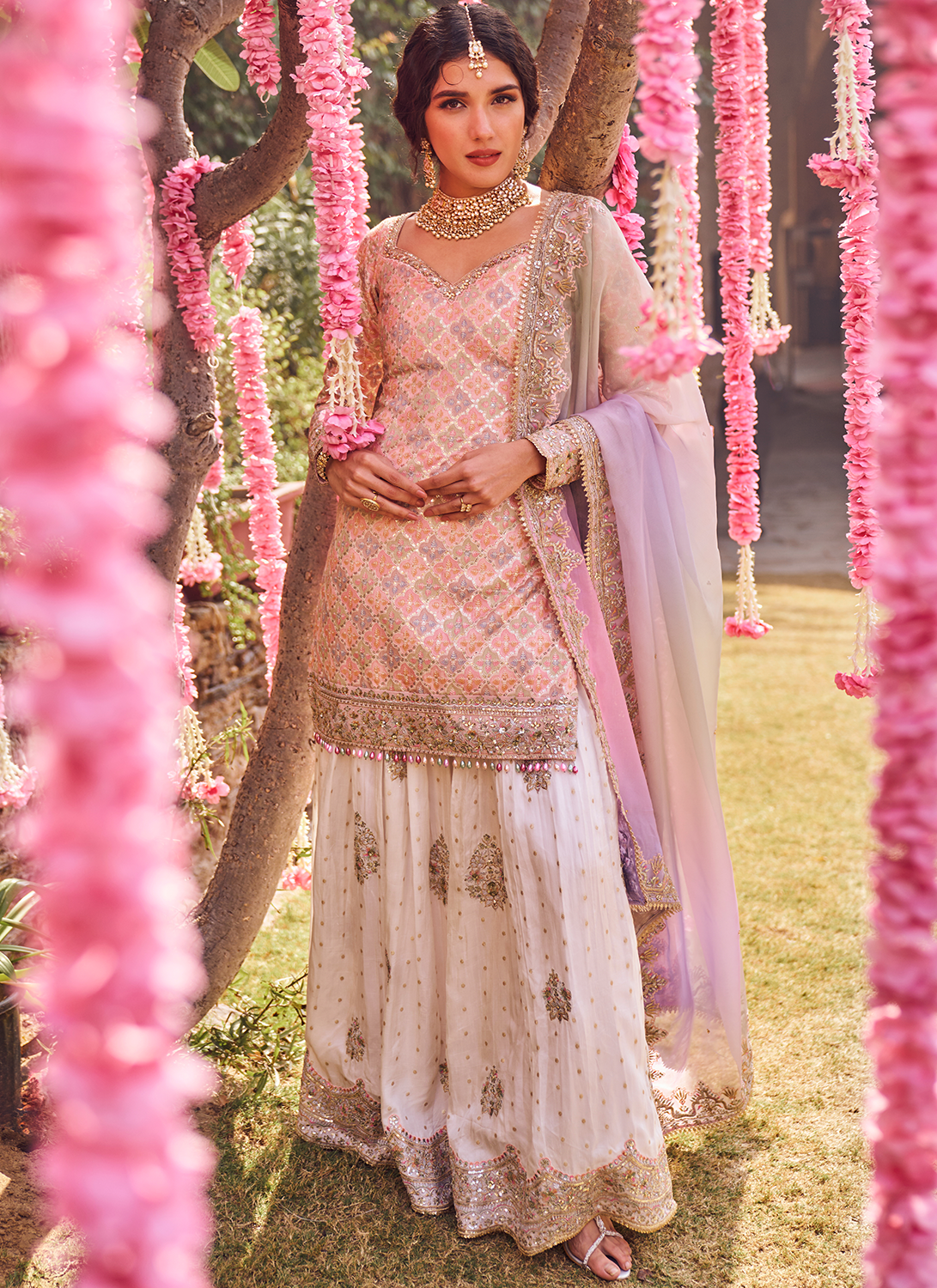 Peach Embroidered Readymade Punjabi Suit With Dupatta Latest 3898SL06