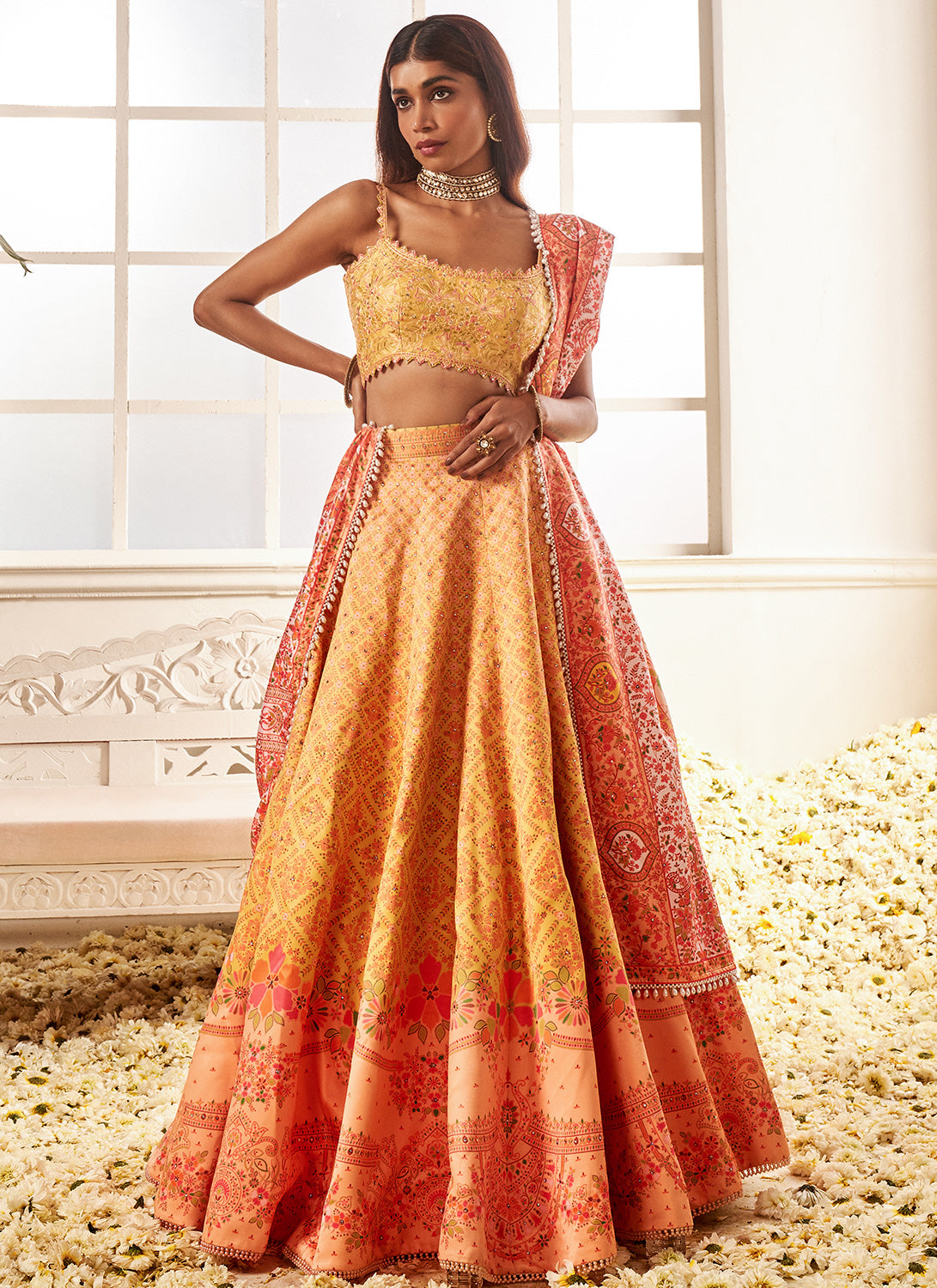 Multi Colored Heavy Wedding Wear Lehenga Choli | TheIndianFab