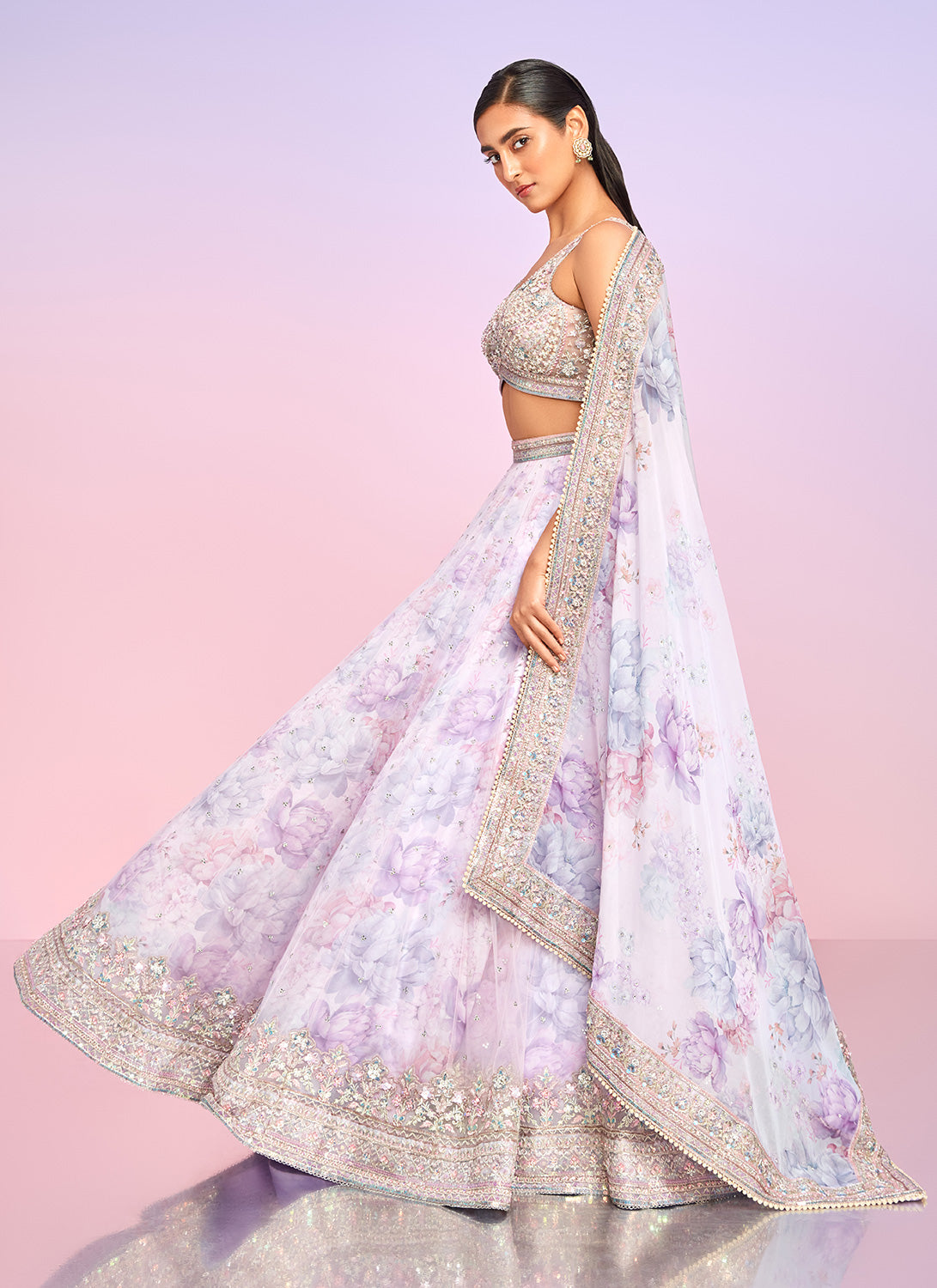 Buy Indian Bridal Lehenga Choli | Designer Wedding Lehengas Online UK:  Lavender