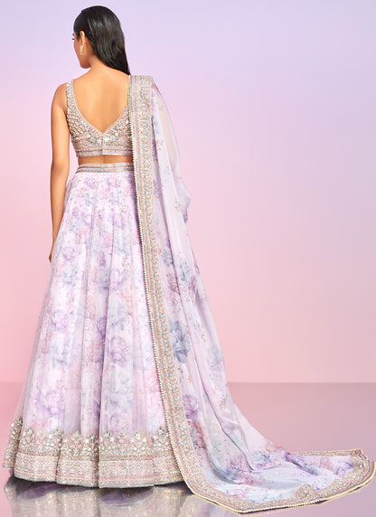 Lavender Floral Embellished Lehenga