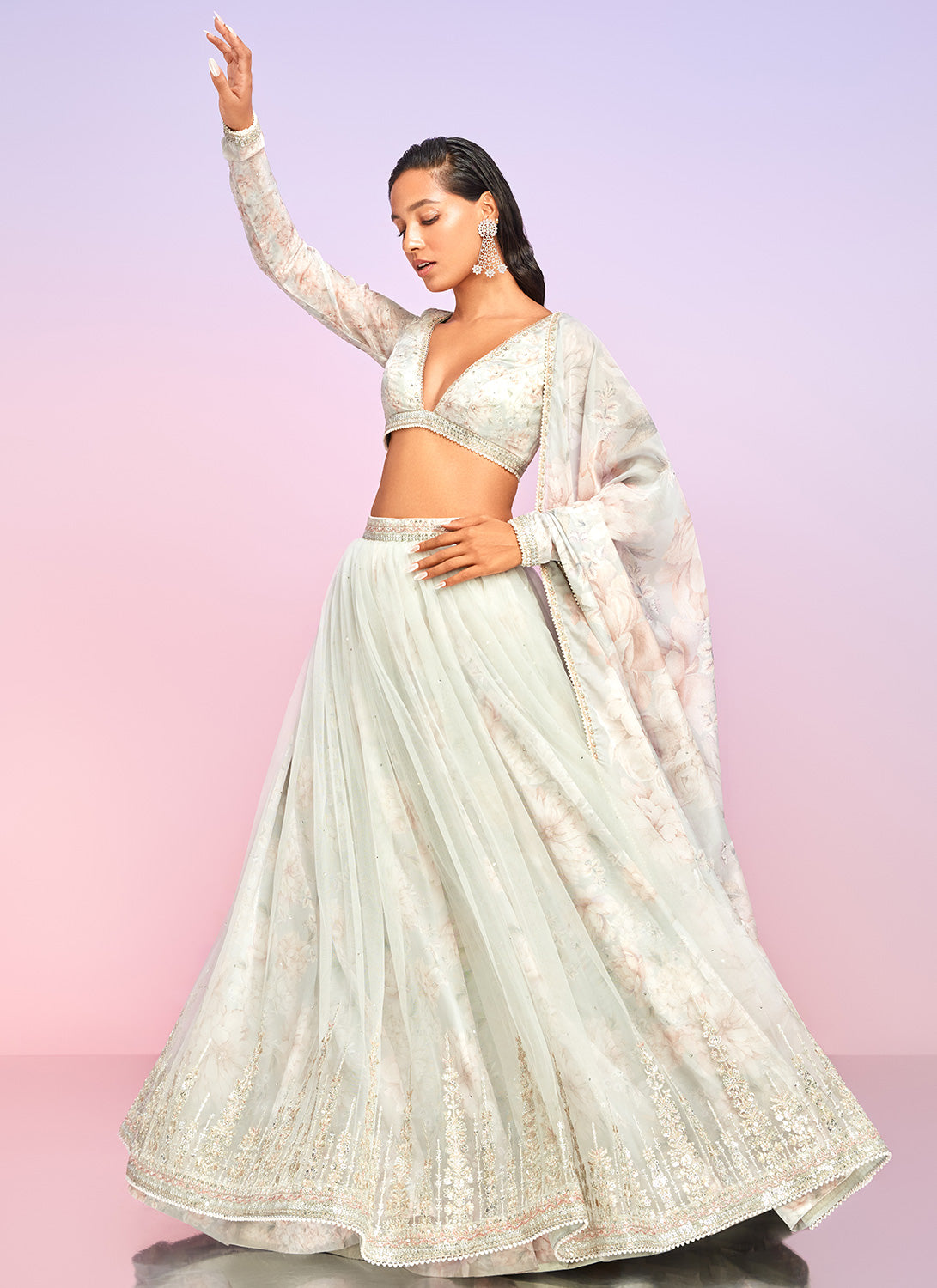 Buy Brown Chanderi Silk Sweetheart Neck Lehenga Set For Women by MATSYA  Online at Aza Fashions.