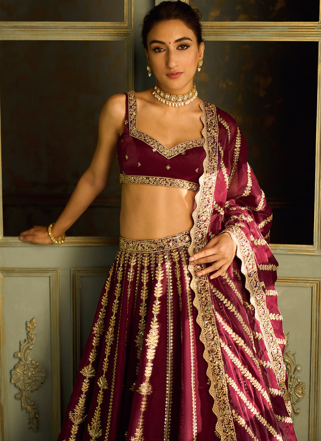 Golden DN 189 Bridal Jewellery Set at Rs 1554/set in Mumbai | ID:  22700719330