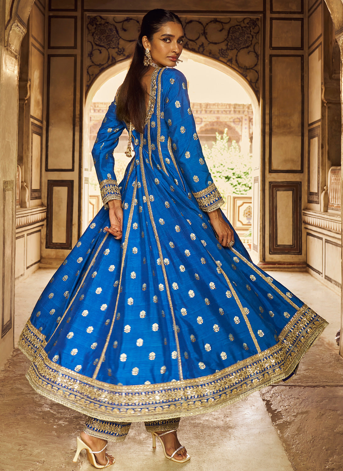 Mid Night Blue Anarkali Suit In Silk With Embroidered Bodice | Silk anarkali  suits, Fashion, Anarkali dress