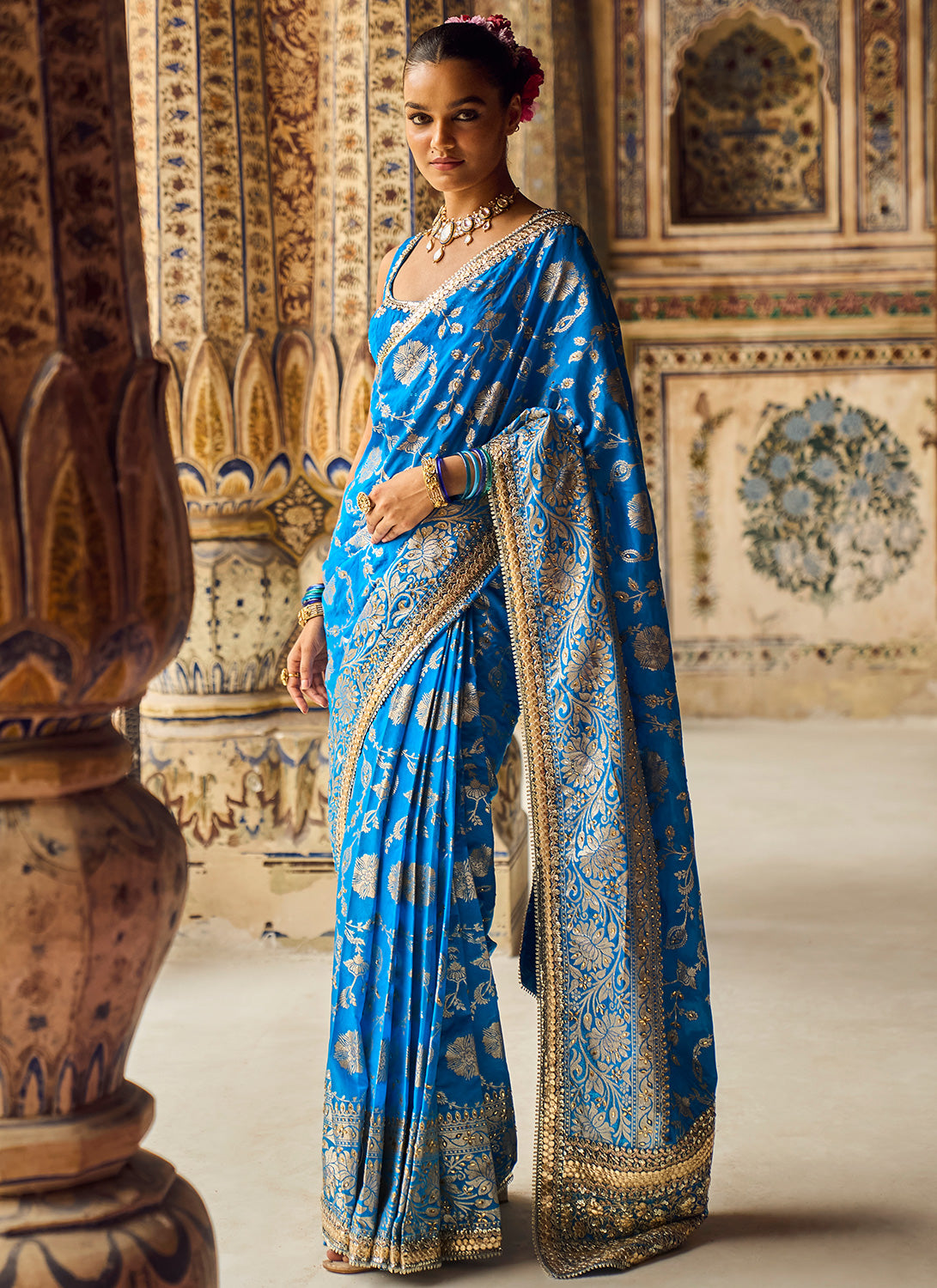 Navy Blue Banarasi Silk Saree With Beautiful Pallu – Bahuji - Online  Fashion & Lifestyle Store