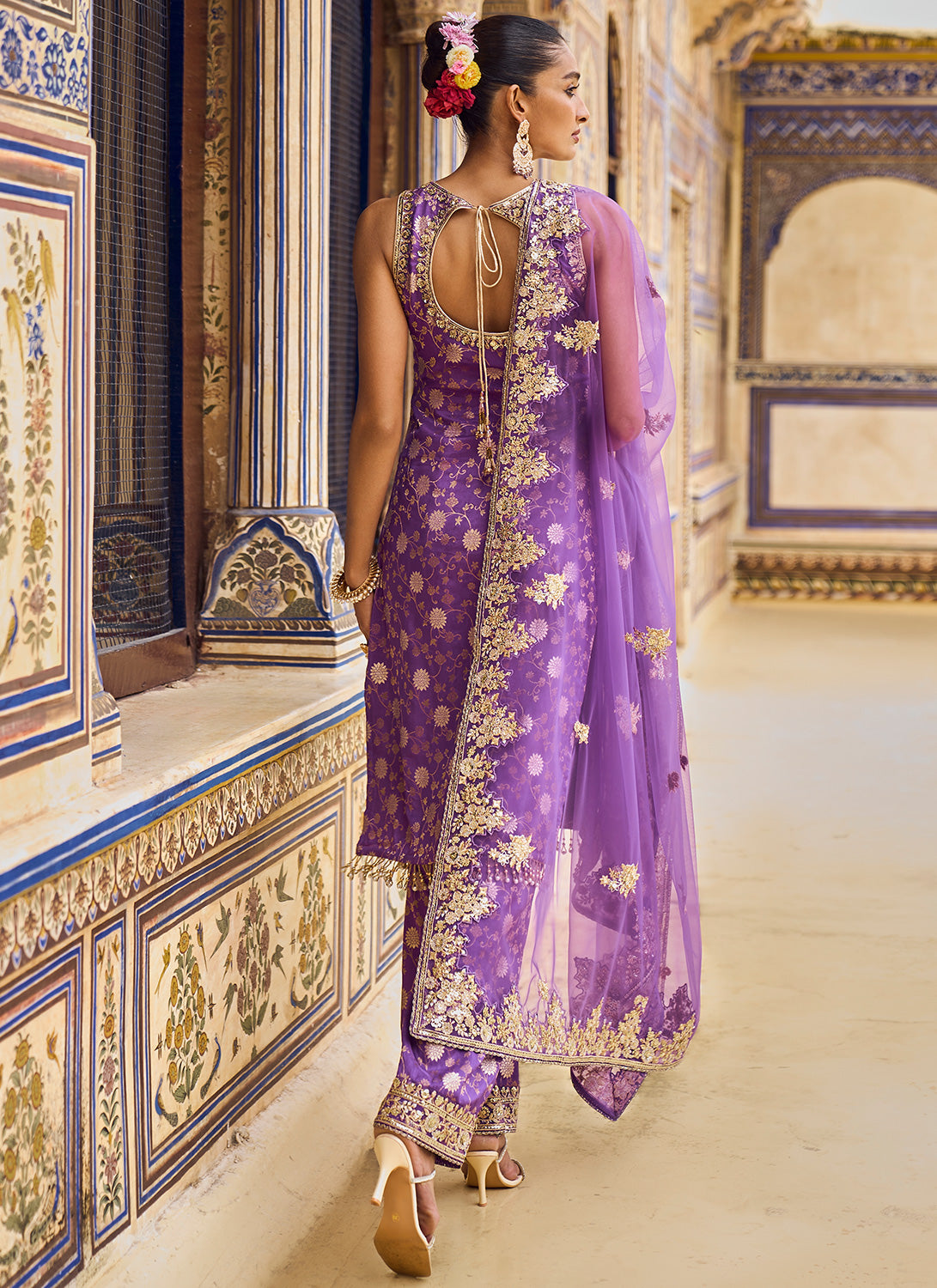 Embroidered 2024 palazzo suits