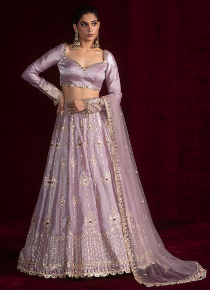 Soft Mauve Embroidered Lehenga