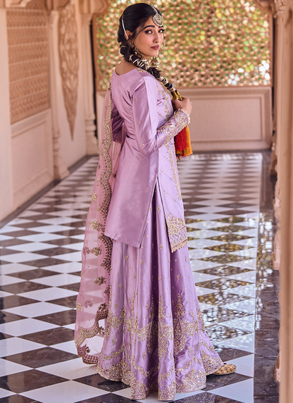 Dusty Purple Embroidered Sharara