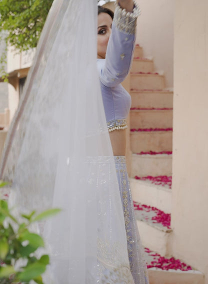 Periwinkle Embroidered Lehenga