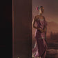 Purple Embroidered Satin Palazzo Suit