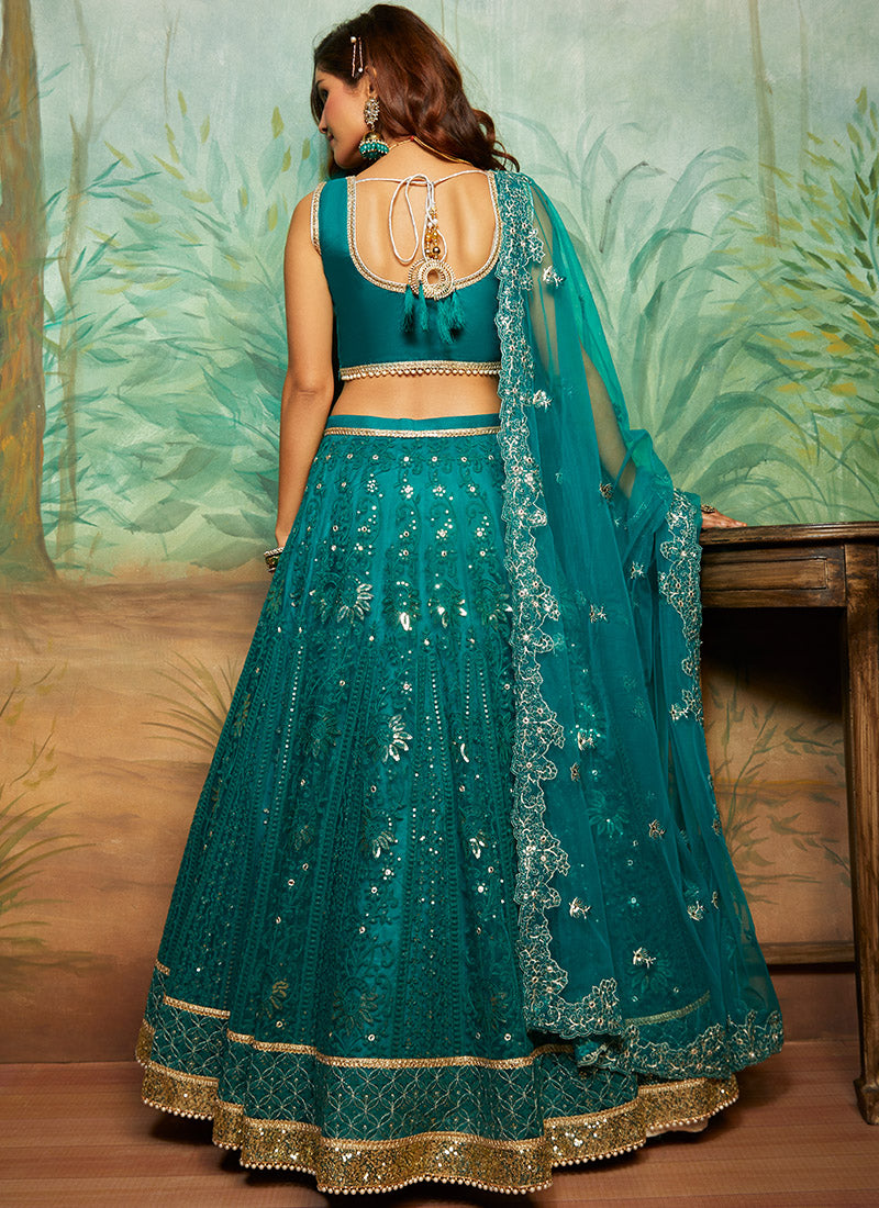 DELIVERY IN 15-20 DAYS) TURQUOISE BLUE COLOUR BANDHANI-BANDHEJ GHARCH –  Kothari Sons