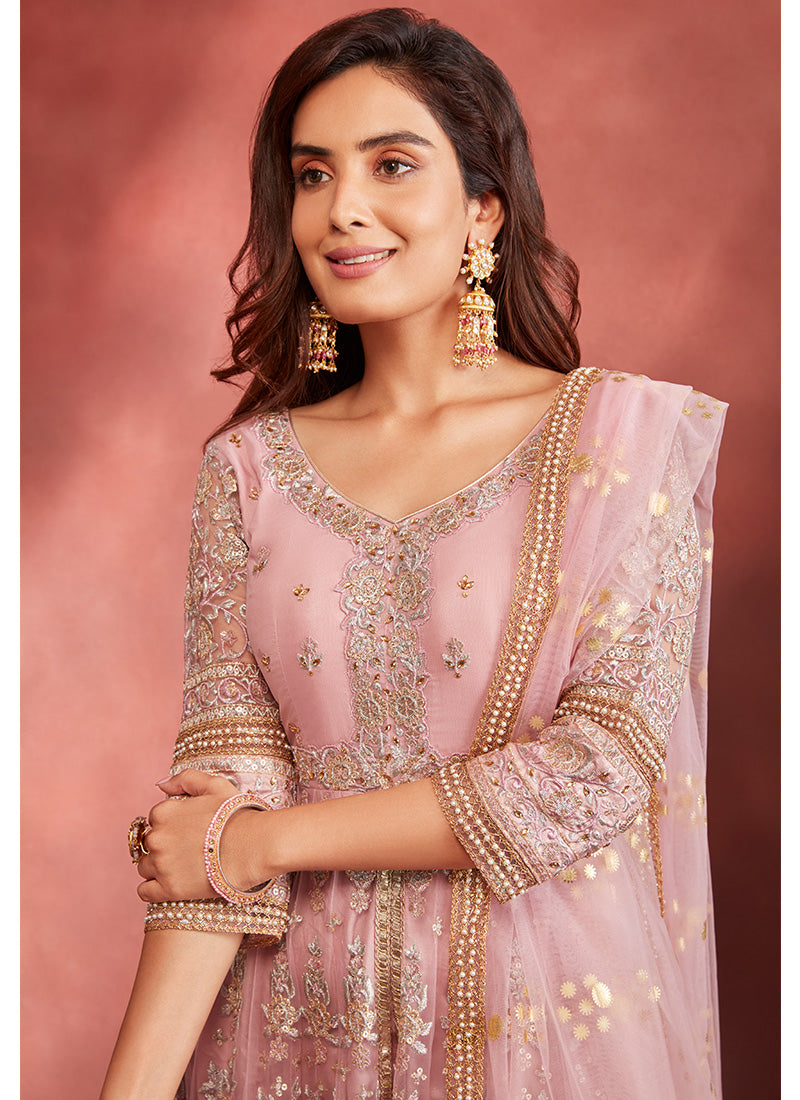 Pink Anarkali With Belt – Basanti Kapde aur Koffee