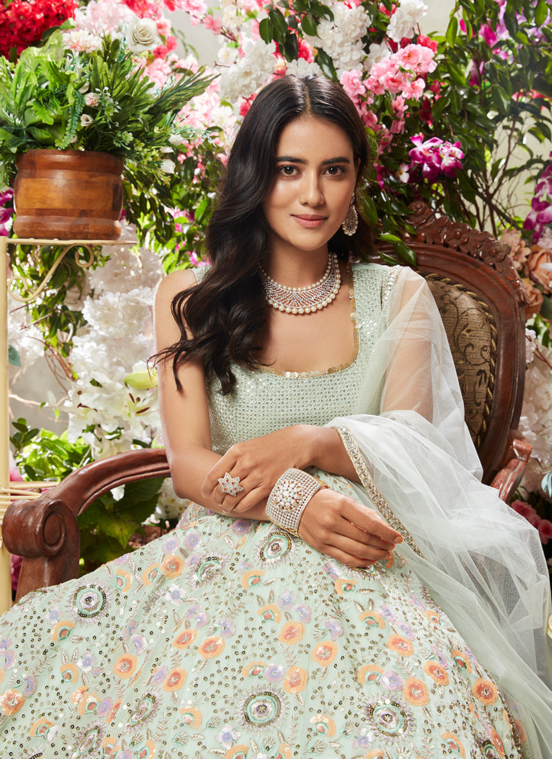 Designer Bollywood Actress Kaira Advani Jumpsuit Saree SFBIRDAL079 –  ShreeFashionWear