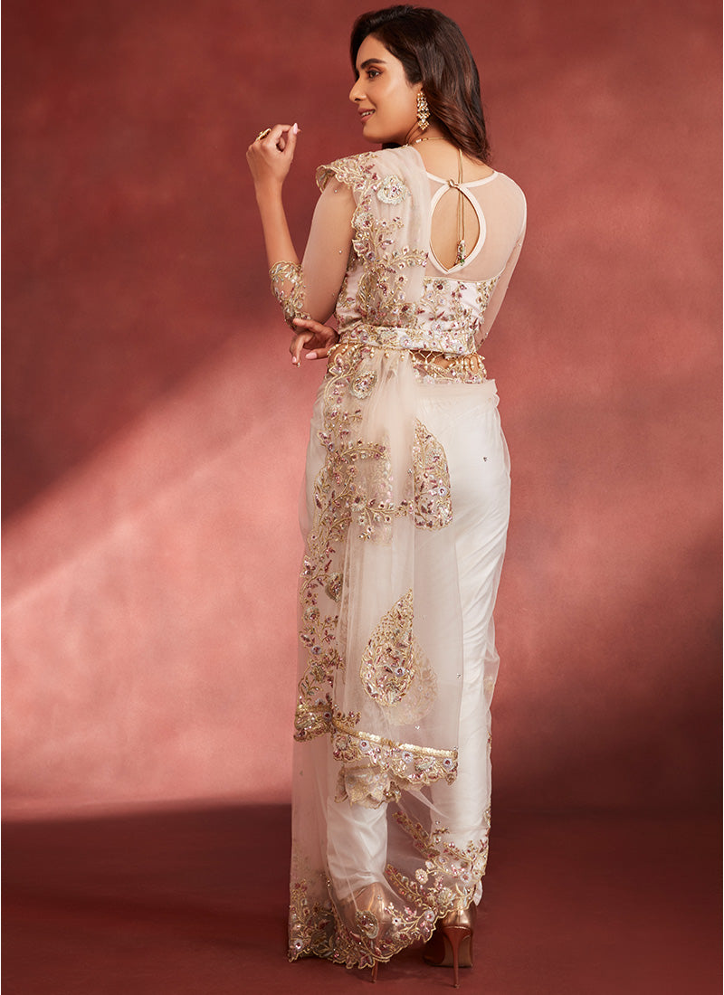 $52 - $64 - Pant Style Saree and Pant Style Sari Online Shopping