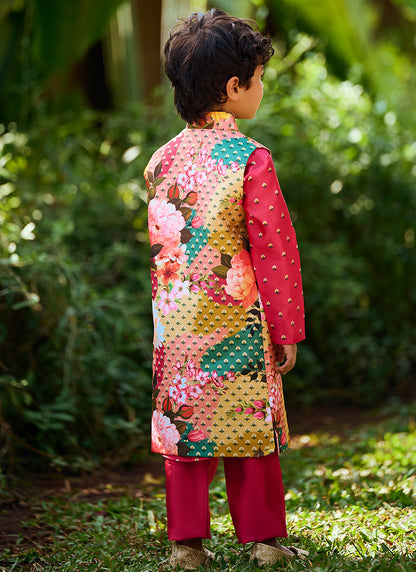 Kids Multi Floral Printed Kurta Set