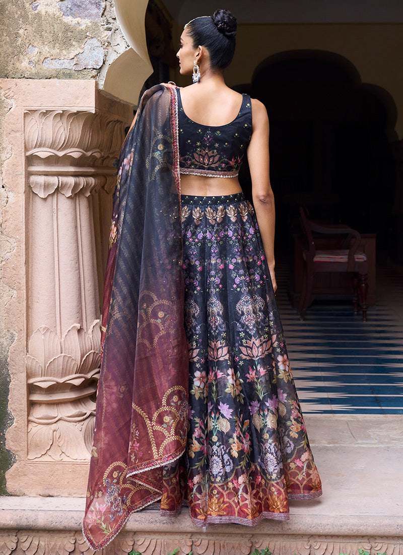 black crop top lehenga – Joshindia