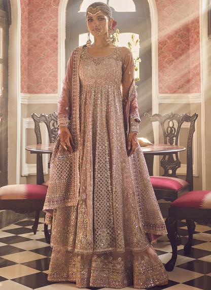 Light Pink Embroidered Anarkali Suit