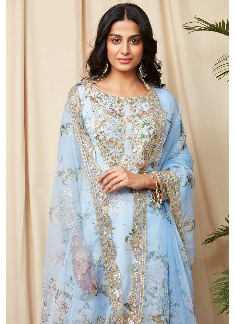 Blue sale frock suit