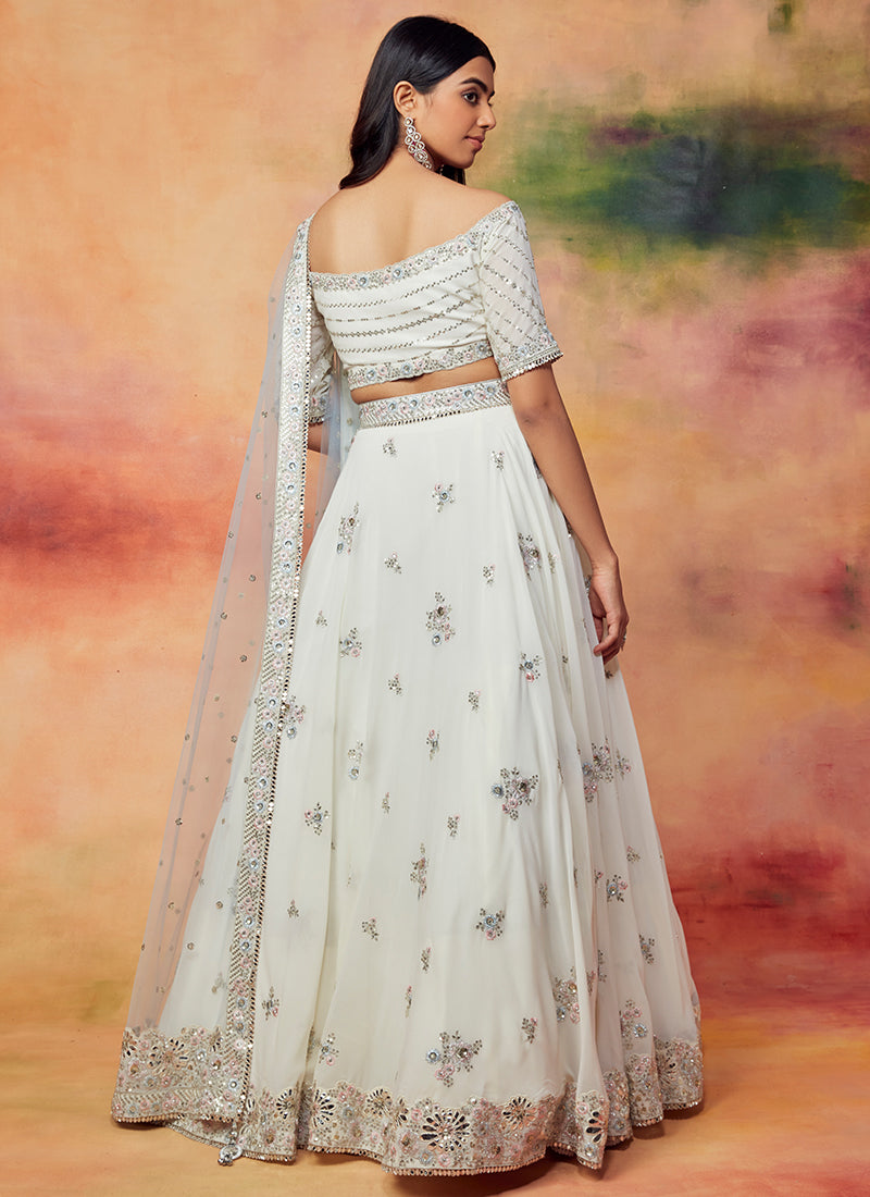 Astha Narang | White Organza Lehenga Set – LIVEtheCOLLECTIVE