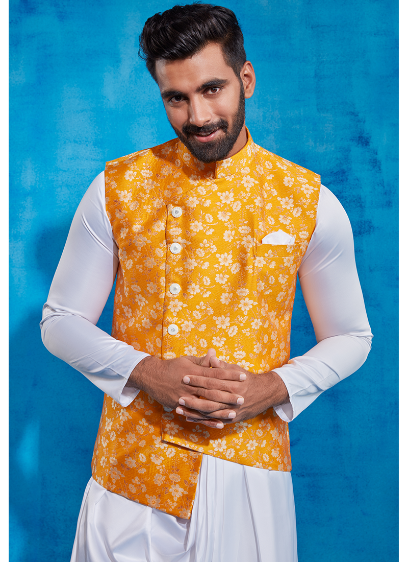 Pista Green Indo Kurta Set with Floral Print Nehru Jacket | Kurta Jacket |  Men – Laromani